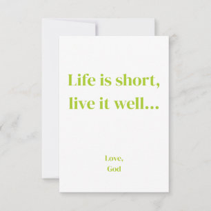 Green faith Life is short, live it well. FlatNotes Card