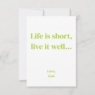 Green faith Life is short, live it well. FlatNotes Card
