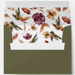Green Fall Bridal Shower Envelope