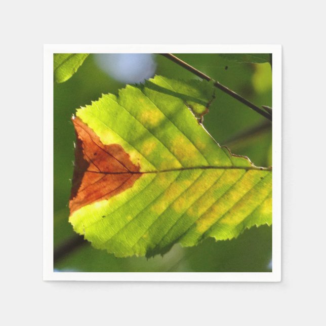 Green Fall Leaf Napkin (Front)