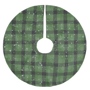 Green family christmas wallpaper brushed polyester tree skirt