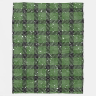 Green family christmas wallpaper fleece blanket