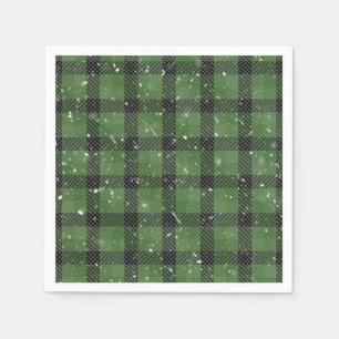 Green family christmas wallpaper napkin