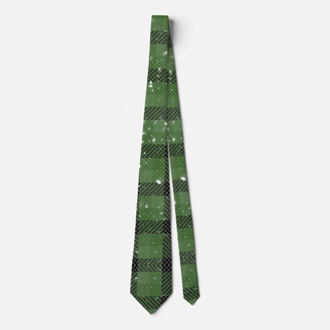 Green family christmas wallpaper tie (Front)