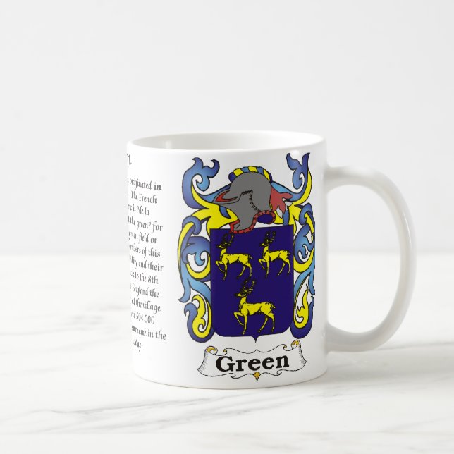 Green Family Coat of Arms a mug (Right)
