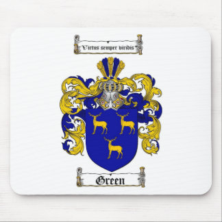 GREEN FAMILY CREST -  GREEN COAT OF ARMS MOUSE MAT