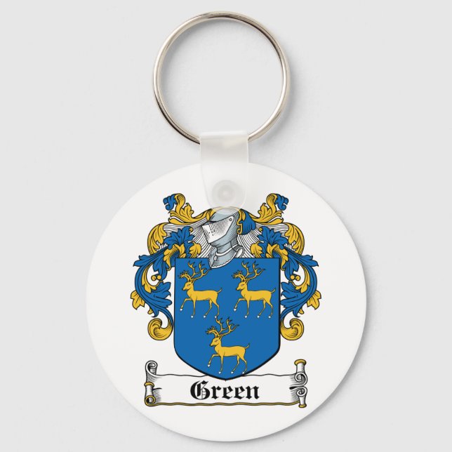 Green Family Crest Key Ring (Front)