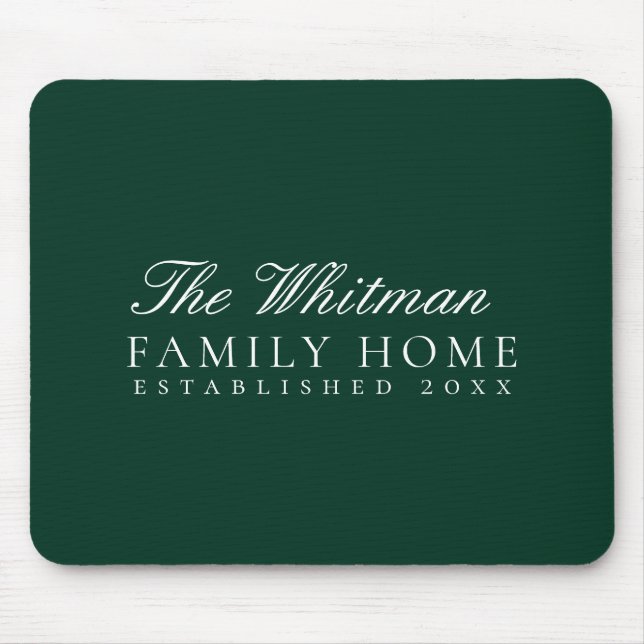 Green Family Home Mouse Mat (Front)