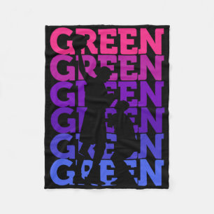 Green Fan Basketball Lover Ball Amazing Gift Fan Fleece Blanket