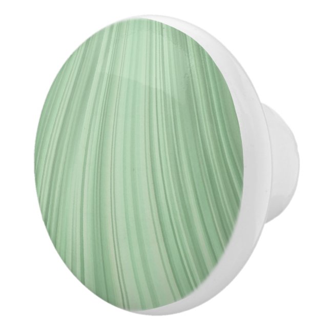 Green Fan Ceramic Knob (Right)