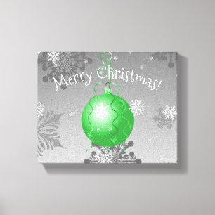 Green Fancy Christmas Ornament Canvas Print
