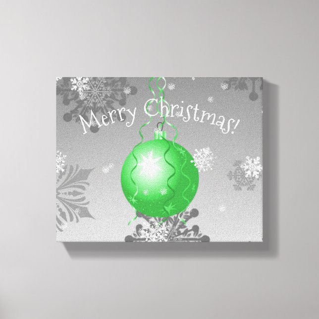 Green Fancy Christmas Ornament Canvas Print (Front)