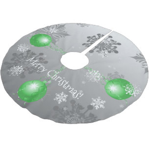 Green Fancy Christmas Ornament Tree Skirt