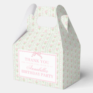 Green Fancy Floral Birthday Party Gable Favour Box