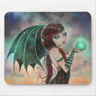 Green Fantasy Vampire Fairy Art Mouse Mat