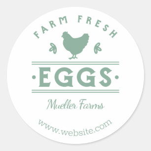 Green Farm Fresh Eggs Classic Round Sticker