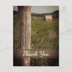 Green Farm Pastures Thank You Postcard