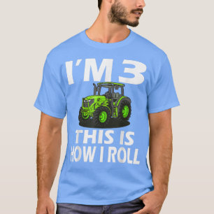 Green Farm Tractor 3rd Birthday Party Farmer Famil T-Shirt