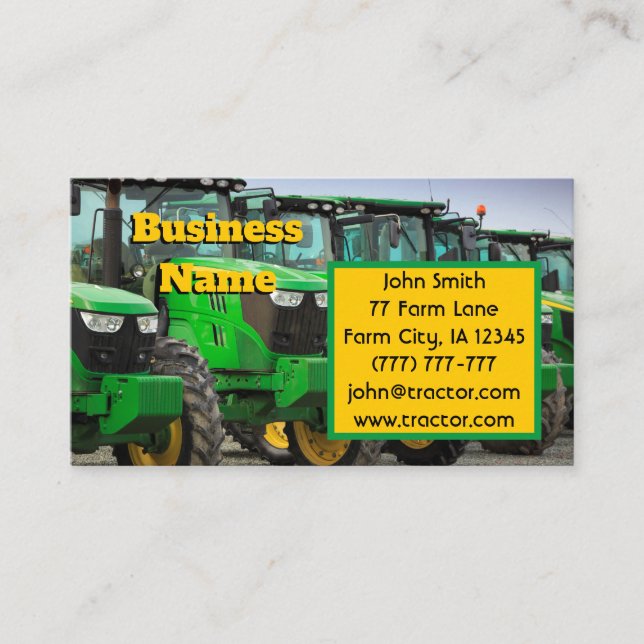 Green Farm Tractors Business Card (Front)
