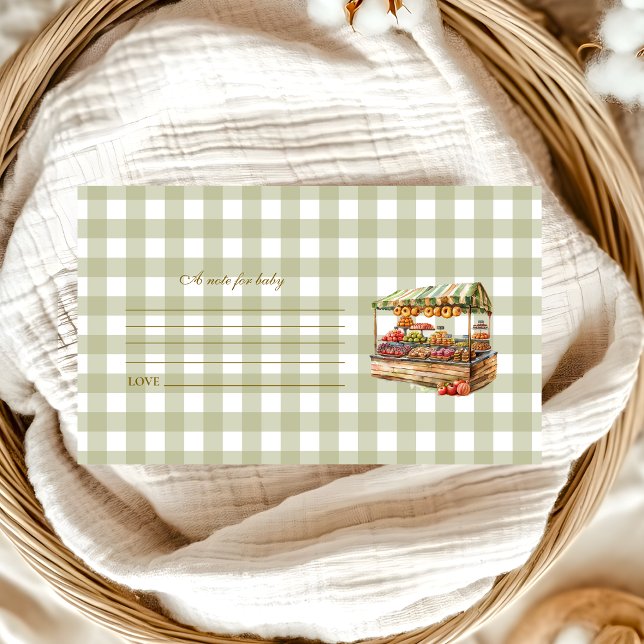 Green Farmers Market Baby Shower  Note for Baby Enclosure Card (Creator Uploaded)