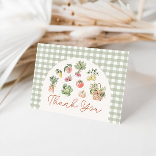 Green Farmers Market Baby Shower Thank You Card