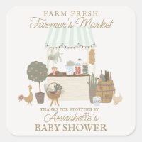 Green Farmers Market Farm Fresh Baby Shower Favour