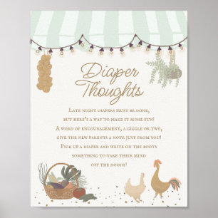 Green Farmers Market Farm Fresh Diaper Thoughts Poster