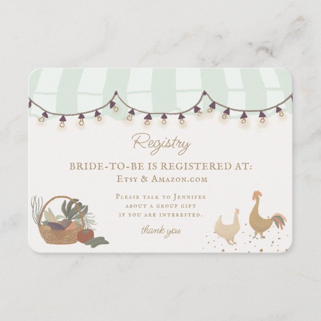 Green Farmers Market Farm Fresh Registry Insert (Front)