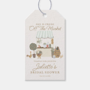 Green Farmers Market Locally Bridal Shower Favour Gift Tags