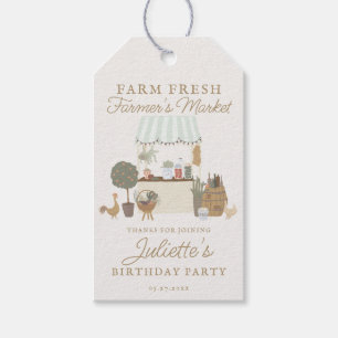 Green Farmers Market Locally Grow Birthday Favour Gift Tags