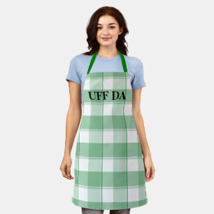 Green Farmhouse Uff Da All-Over Print Apron