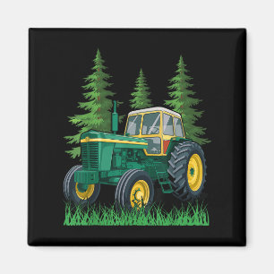 Green Farming Tractor Magnet