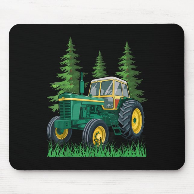 Green Farming Tractor  Mouse Mat (Front)