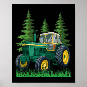Green Farming Tractor Poster