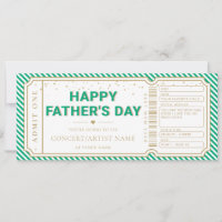Green Father's Day Concert Ticket Gift Voucher