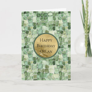 Green Faux Alligator Animal Birthday Card