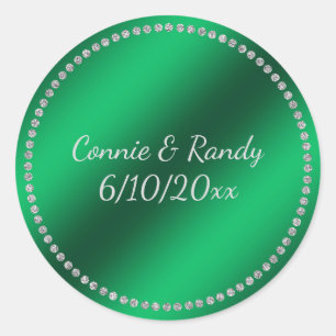 Green Faux Foil Wedding Sticker