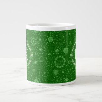 Green Faux Glitter Circles Geometric Pattern