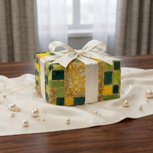 Green faux glitter style wrapping Paper
