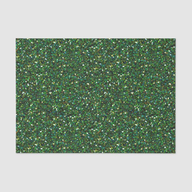 Green Faux Glitter Tissue Paper (Front)