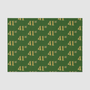 Green, Faux Gold 41st (Forty-First) Event Tissue Paper