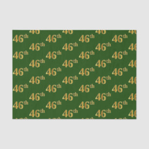 Green, Faux Gold 46th (Forty-Sixth) Event Tissue Paper