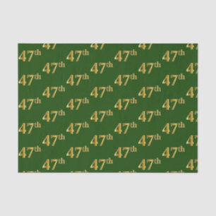Green, Faux Gold 47th (Forty-Seventh) Event Tissue Paper