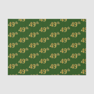 Green, Faux Gold 49th (Forty-Ninth) Event Tissue Paper