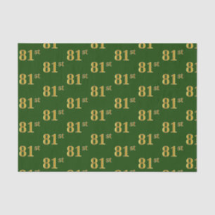 Green, Faux Gold 81st (Eighty-First) Event Tissue Paper