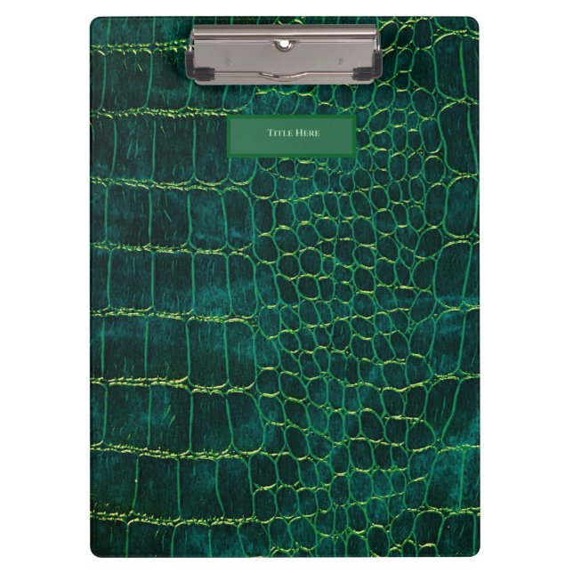 Green Faux Leather Style Clipboard (Front)