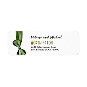 Green Faux Satin Bow Modern Lettering