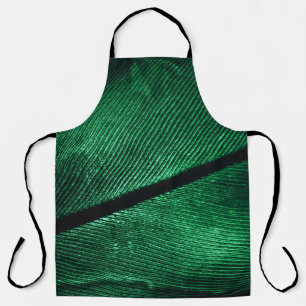 Green Feather, Beautiful Pattern Texture. Apron