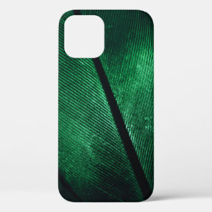 Green Feather, Beautiful Pattern Texture. iPhone 12 Case