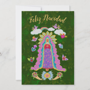 Green Feliz Navidad Christmas Lady of Guadalupe